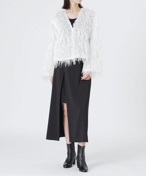 LOVELESS（ラブレス）の「フェザージャカードブルゾン（ブルゾン・レディース・ライトグリーン/オフホワイト・36）」の11枚目の写真