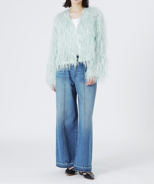 LOVELESS（ラブレス）の「フェザージャカードブルゾン（ブルゾン・レディース・ライトグリーン/オフホワイト・36）」の12枚目の写真