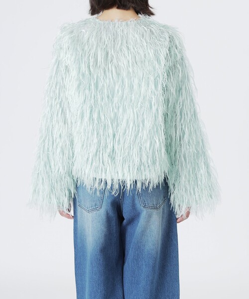 LOVELESS（ラブレス）の「フェザージャカードブルゾン（ブルゾン・レディース・ライトグリーン/オフホワイト・36）」の15枚目の写真