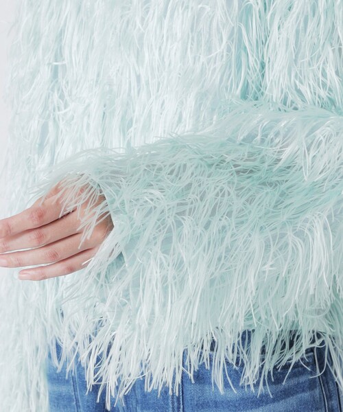 LOVELESS（ラブレス）の「フェザージャカードブルゾン（ブルゾン・レディース・ライトグリーン/オフホワイト・36）」の17枚目の写真