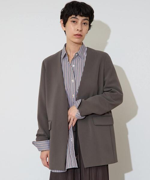 【新品・未使用品】Liesseリエス リネンブレンド ノーカラージャケット Liesse（リエス）｜ノーカラージャケット一覧 - WEAR