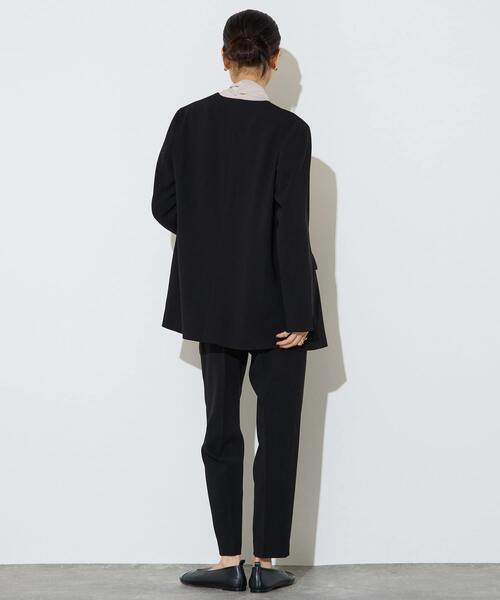 リエス　ジャケット　黒　フリーサイズ　ノーカラー　ボタン無し　大きめ　丈長め リエス ジャケット 黒 フリーサイズ ノーカラー ボタン無し 大きめ 丈