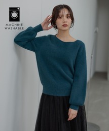 Andemiu | 【洗える】CNラクーンコンボートネックニット491269(ニット/セーター)
