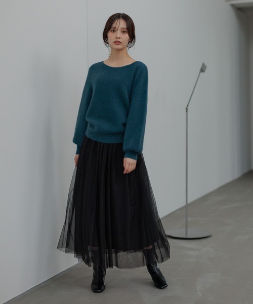 Andemiu（アンデミュウ）の「【洗える】CNラクーンコンボートネックニット491269（ニット/セーター・レディース・ブラウン/ピンク/ベージュ/ブルー/ラベンダー・FREE）」の13枚目の写真