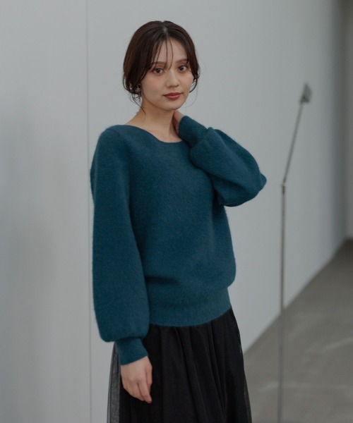 Andemiu（アンデミュウ）の「【洗える】CNラクーンコンボートネックニット491269（ニット/セーター・レディース・ブラウン/ピンク/ベージュ/ブルー/ラベンダー・FREE）」の14枚目の写真