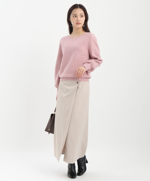 Andemiu（アンデミュウ）の「【洗える】CNラクーンコンボートネックニット491269（ニット/セーター・レディース・ブラウン/ピンク/ベージュ/ブルー/ラベンダー・FREE）」の21枚目の写真