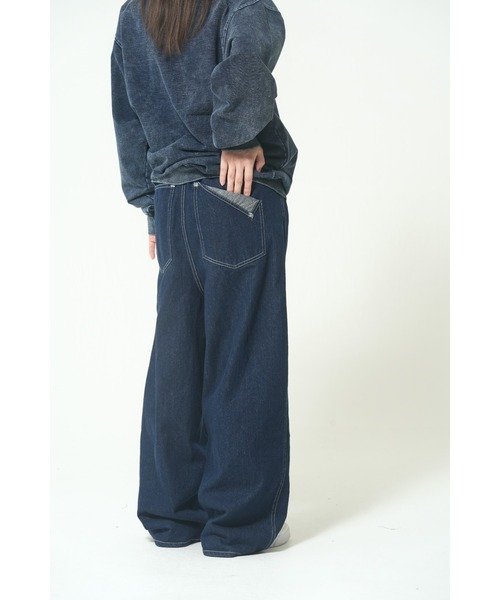 ROUGH TRADE(ラフトレード)の「ストレッチデニム ラギットパンツ(M1)(デニムパンツ・メンズ・ダークインディゴブルー/ブラック・MEDIUM/LARGE/X-LARGE)」の2枚目の写真