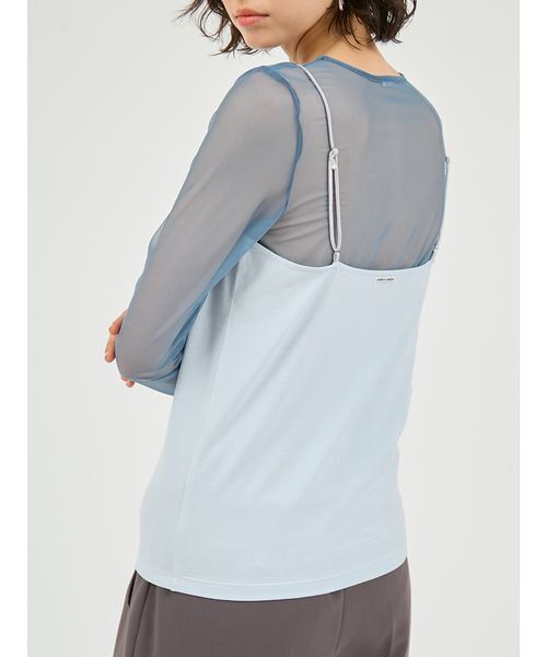 UNDERSON UNDERSON(アンダーソン アンダーソン)の「シアーカットソー×キャミSET(Tシャツ/カットソー・レディース・ブラック/ブルー・F)」の14枚目の写真