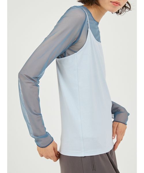 UNDERSON UNDERSON(アンダーソン アンダーソン)の「シアーカットソー×キャミSET(Tシャツ/カットソー・レディース・ブラック/ブルー・F)」の15枚目の写真