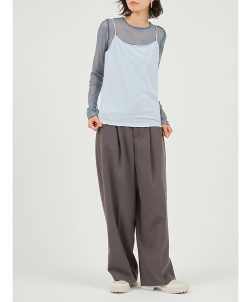 UNDERSON UNDERSON(アンダーソン アンダーソン)の「シアーカットソー×キャミSET(Tシャツ/カットソー・レディース・ブラック/ブルー・F)」の19枚目の写真