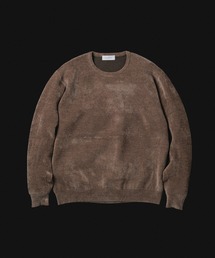 モールヤーン クルーネック ニットプルオーバー