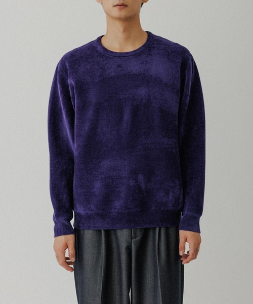 ADAM ET ROPE'(アダムエロペ)の「モールヤーン クルーネック ニットプルオーバー(ニット/セーター・メンズ・ブルー系その他/ベージュ系その他/ブラック・M/L)」の15枚目の写真