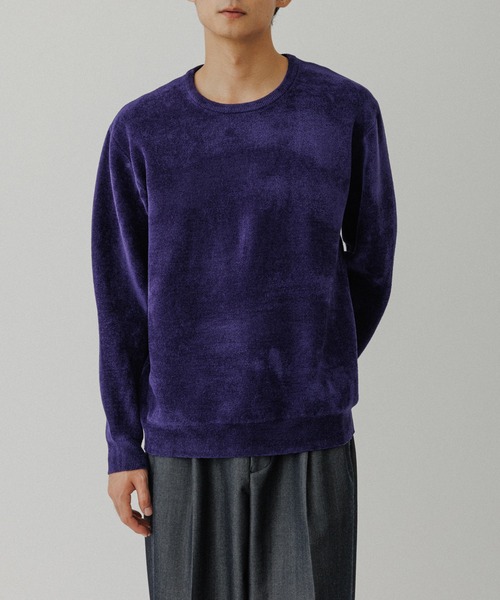 ADAM ET ROPE'(アダムエロペ)の「モールヤーン クルーネック ニットプルオーバー(ニット/セーター・メンズ・ブルー系その他/ベージュ系その他/ブラック・M/L)」の8枚目の写真