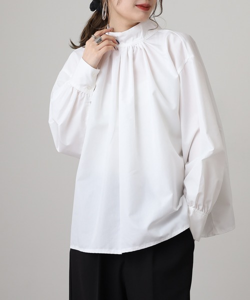 OMNES(オムネス)の「OMNES Supremo タイプライター2WAYプルオーバーギャザーシャツ(シャツ/ブラウス・レディース・ホワイト/ライトブルー/ブラック・FREE)」の12枚目の写真