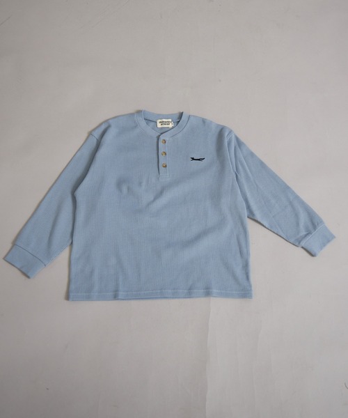 ワッフル ヘンリーネック 刺繍 ロンT【PAIRMANON STREET】（Tシャツ