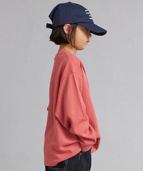 ワッフル ヘンリーネック 刺繍 ロンT【PAIRMANON STREET】（Tシャツ