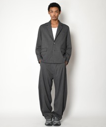 <ピグメント加工&ストライプ>シングル ジャケット/Pigment dyed Twill Jacket