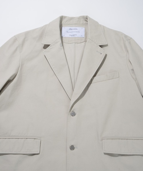 SUPERTHANKS(スーパーサンクス)の「<ピグメント加工&ストライプ>シングル ジャケット/Pigment dyed Twill Jacket(その他アウター・メンズ・グレー/アイボリー/ブラック/グレー×ホワイト/ブラウン・S/M/L)」の8枚目の写真