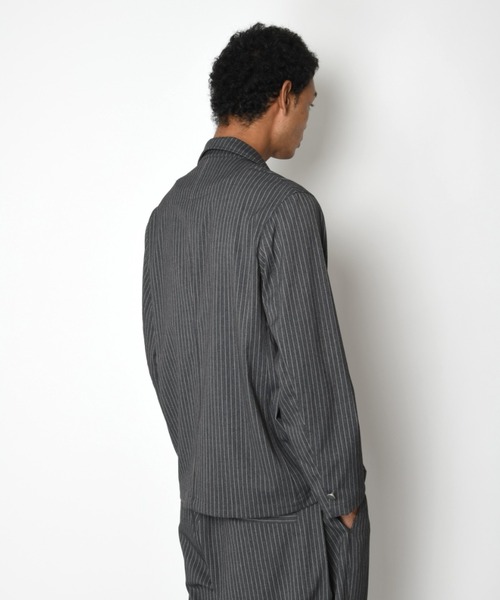 SUPERTHANKS(スーパーサンクス)の「<ピグメント加工&ストライプ>シングル ジャケット/Pigment dyed Twill Jacket(その他アウター・メンズ・グレー/アイボリー/ブラック/グレー×ホワイト/ブラウン・S/M/L)」の21枚目の写真