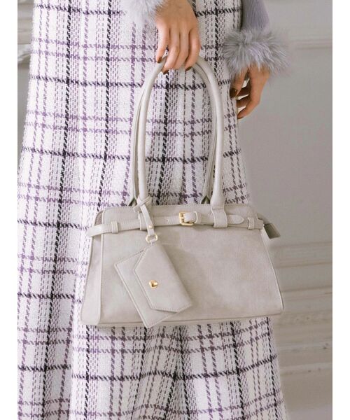 MERCURYDUO(マーキュリーデュオ)の「ベルテッドバッグ(ハンドバッグ・レディース・ライトグレー/ベージュ・FREE)」の1枚目の写真