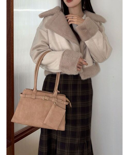 MERCURYDUO(マーキュリーデュオ)の「ベルテッドバッグ(ハンドバッグ・レディース・ライトグレー/ベージュ・FREE)」の7枚目の写真