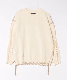 ハンドステッチ風ニットプルオーバー
