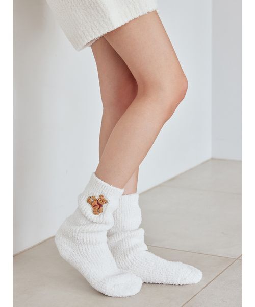 gelato pique（ジェラートピケ）の「ベビモコベアさがらルームソックス（その他ルームウェア・レディース・アイボリー/ピンク/ネイビー・F）」の4枚目の写真