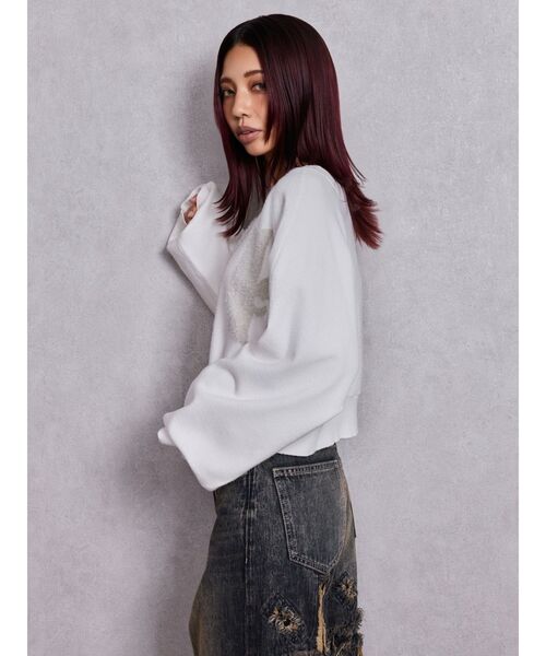 GYDA（ジェイダ）の「FLUKE インターシャラメニット 2WAYトップス（ニット/セーター・レディース・スカイブルー/ブラック/グレー/オフホワイト・FREE）」の11枚目の写真