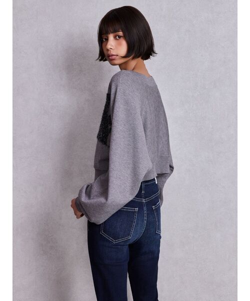 GYDA（ジェイダ）の「FLUKE インターシャラメニット 2WAYトップス（ニット/セーター・レディース・スカイブルー/ブラック/グレー/オフホワイト・FREE）」の16枚目の写真