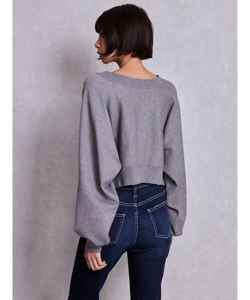 GYDA（ジェイダ）の「FLUKE インターシャラメニット 2WAYトップス（ニット/セーター・レディース・スカイブルー/ブラック/グレー/オフホワイト・FREE）」の17枚目の写真