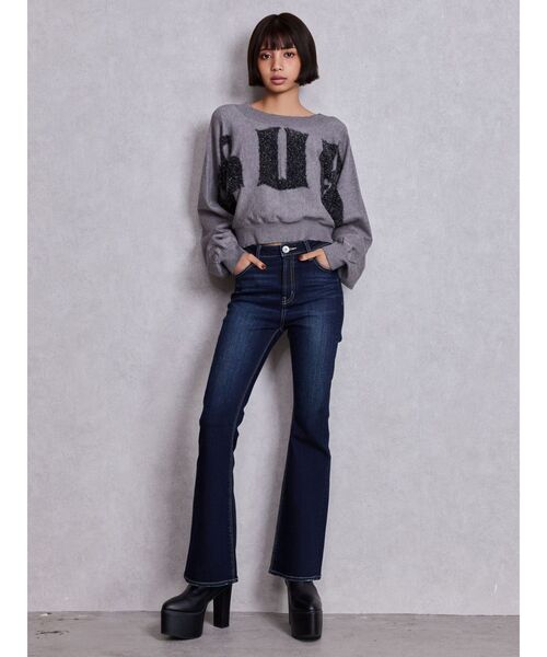 GYDA（ジェイダ）の「FLUKE インターシャラメニット 2WAYトップス（ニット/セーター・レディース・スカイブルー/ブラック/グレー/オフホワイト・FREE）」の18枚目の写真