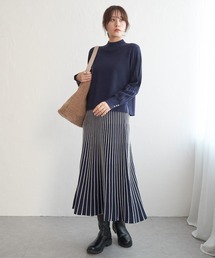 IKKA LOUNGE（イッカラウンジ）の「【2点セット】配色ニットアップ（ワンピース）」