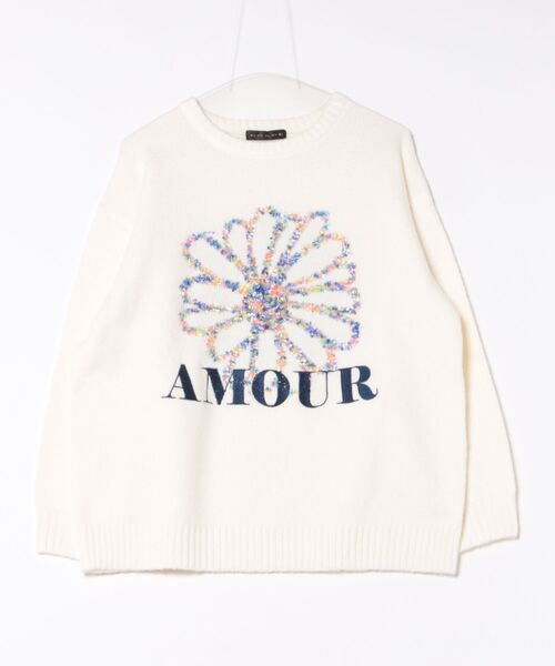 GORGE(ゴージ)の「《ブラシヤーン×ロゴフラワー》レディース ニットプルオーバー 長袖 秋冬(ニット/セーター・レディース・ネイビー/ブラウン/アイボリー・F)」の7枚目の写真