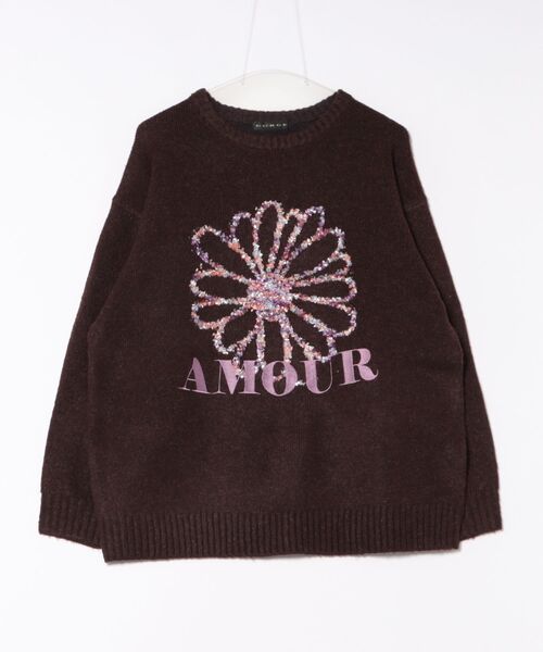 GORGE(ゴージ)の「《ブラシヤーン×ロゴフラワー》レディース ニットプルオーバー 長袖 秋冬(ニット/セーター・レディース・ネイビー/ブラウン/アイボリー・F)」の6枚目の写真