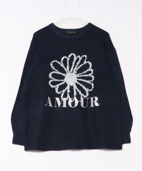 GORGE(ゴージ)の「《ブラシヤーン×ロゴフラワー》レディース ニットプルオーバー 長袖 秋冬(ニット/セーター・レディース・ネイビー/ブラウン/アイボリー・F)」の5枚目の写真