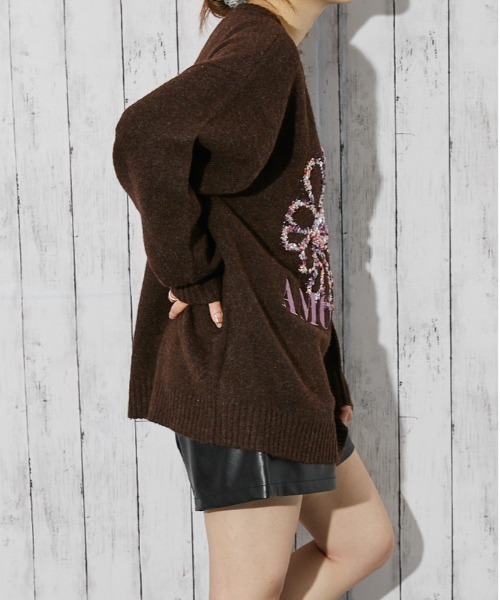 GORGE(ゴージ)の「《ブラシヤーン×ロゴフラワー》レディース ニットプルオーバー 長袖 秋冬(ニット/セーター・レディース・ネイビー/ブラウン/アイボリー・F)」の13枚目の写真
