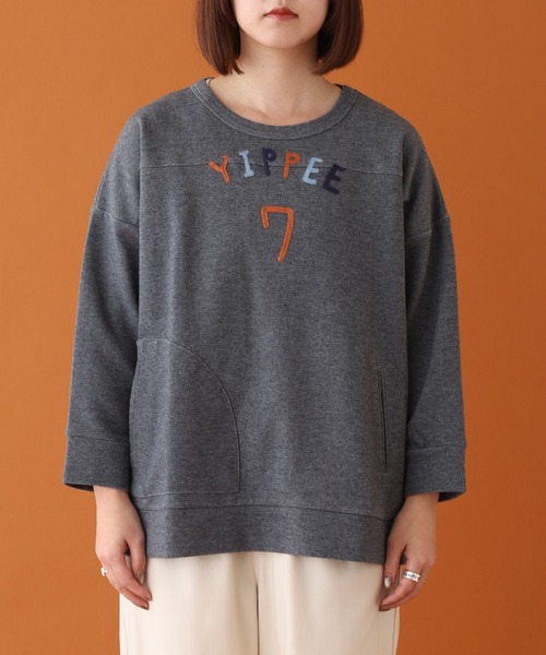 Emago(イマゴ)の「EMAGO ロゴ刺繍プルオーバー 長袖(Tシャツ/カットソー・レディース・レッド/杢グレー/アイボリー・FREE)」の12枚目の写真