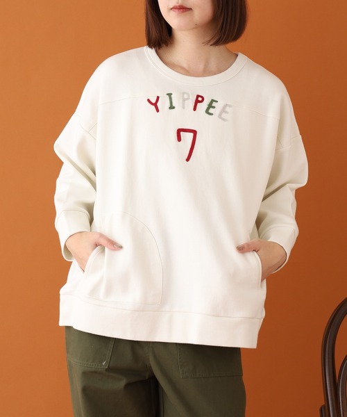 Emago(イマゴ)の「EMAGO ロゴ刺繍プルオーバー 長袖(Tシャツ/カットソー・レディース・レッド/杢グレー/アイボリー・FREE)」の18枚目の写真
