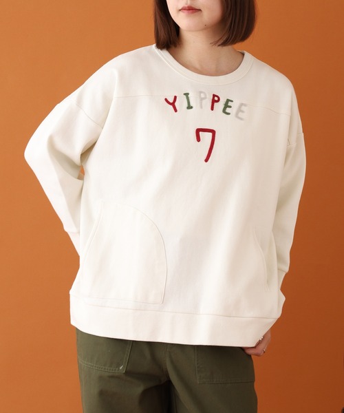 Emago(イマゴ)の「EMAGO ロゴ刺繍プルオーバー 長袖(Tシャツ/カットソー・レディース・レッド/杢グレー/アイボリー・FREE)」の19枚目の写真