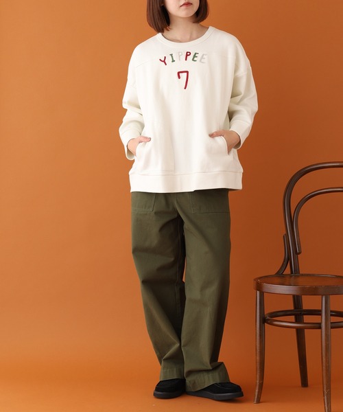 Emago(イマゴ)の「EMAGO ロゴ刺繍プルオーバー 長袖(Tシャツ/カットソー・レディース・レッド/杢グレー/アイボリー・FREE)」の21枚目の写真
