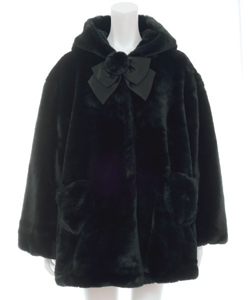 Secret Honey（シークレットハニー）の「うさ耳ファーコート（その他アウター・レディース・ブラック/オフホワイト・MEDIUM）」の12枚目の写真