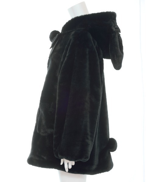 Secret Honey（シークレットハニー）の「うさ耳ファーコート（その他アウター・レディース・ブラック/オフホワイト・MEDIUM）」の13枚目の写真
