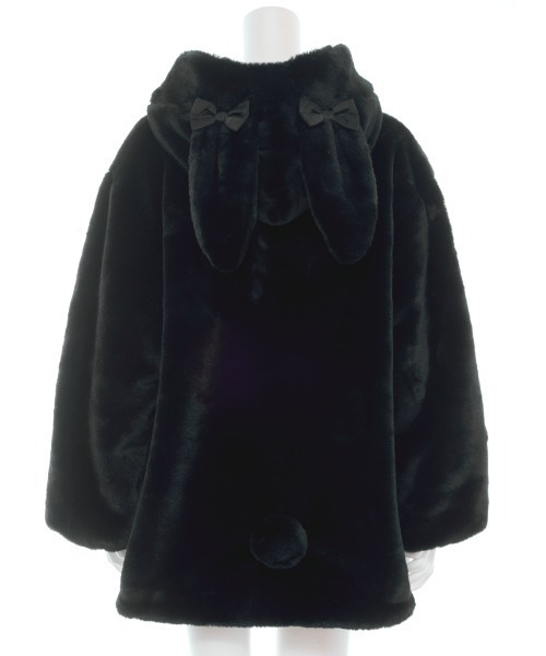 シークレットハニー　ウサ耳ファーコート　黒 うさ耳ファーコート（その他アウター）｜Secret Honey（シークレット