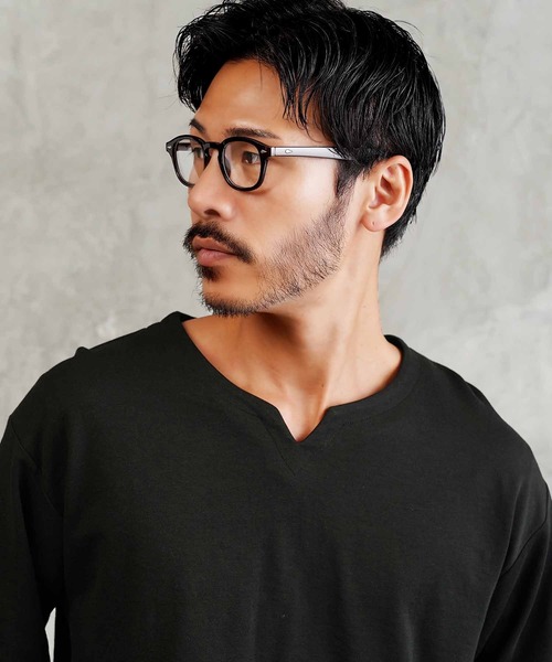 jiggys shop(ジギーズショップ)の「ドライポンチ キーネック 長袖Tシャツ ロンT カットソー(吸汗速乾)(Tシャツ/カットソー・メンズ・ブラック/ホワイト/グレー系その他・LARGE/MEDIUM/X-LARGE)」の1枚目の写真