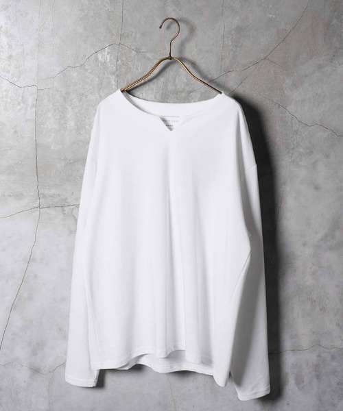 jiggys shop(ジギーズショップ)の「ドライポンチ キーネック 長袖Tシャツ ロンT カットソー(吸汗速乾)(Tシャツ/カットソー・メンズ・ブラック/ホワイト/グレー系その他・LARGE/MEDIUM/X-LARGE)」の9枚目の写真