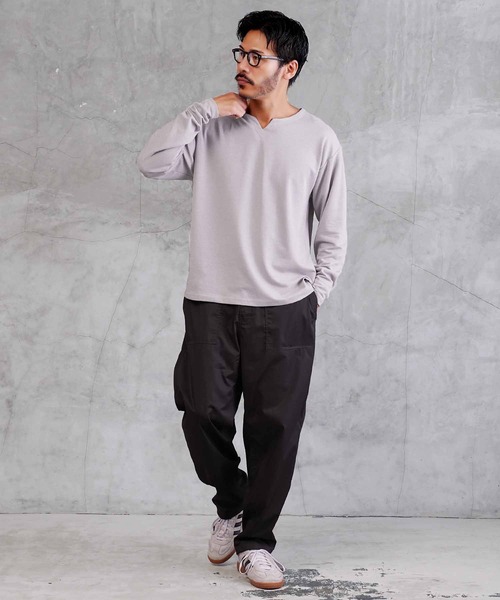 jiggys shop(ジギーズショップ)の「ドライポンチ キーネック 長袖Tシャツ ロンT カットソー(吸汗速乾)(Tシャツ/カットソー・メンズ・ブラック/ホワイト/グレー系その他・LARGE/MEDIUM/X-LARGE)」の20枚目の写真