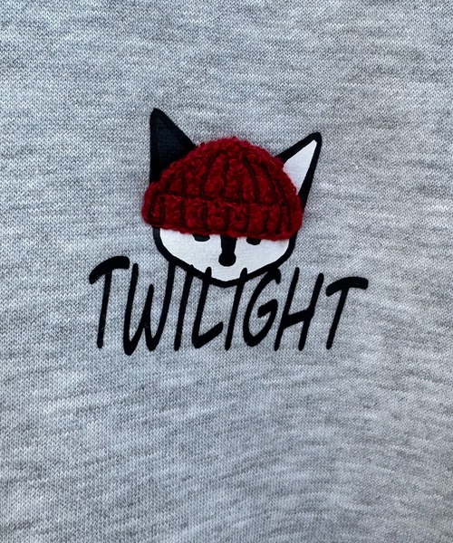 T-MAC サガラ刺繍ニット帽キツネ オーバーサイズ 裏起毛スウェット