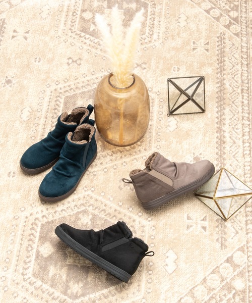 JELLY BEANS（ジェリービーンズ）の「インナーファースエードサイドゴアショートブーツ(211-57361)JELLY BEANS(ジェリービーンズ)（ブーツ・レディース・グレイッシュベージュ/ブラック系/ネイビー・S/M/L/LL）」の16枚目の写真