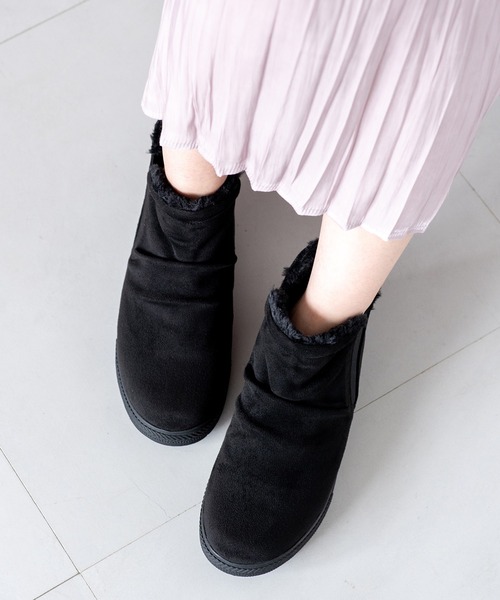 JELLY BEANS（ジェリービーンズ）の「インナーファースエードサイドゴアショートブーツ(211-57361)JELLY BEANS(ジェリービーンズ)（ブーツ・レディース・グレイッシュベージュ/ブラック系/ネイビー・S/M/L/LL）」の17枚目の写真