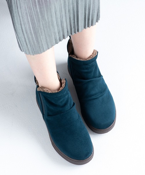 JELLY BEANS（ジェリービーンズ）の「インナーファースエードサイドゴアショートブーツ(211-57361)JELLY BEANS(ジェリービーンズ)（ブーツ・レディース・グレイッシュベージュ/ブラック系/ネイビー・S/M/L/LL）」の6枚目の写真